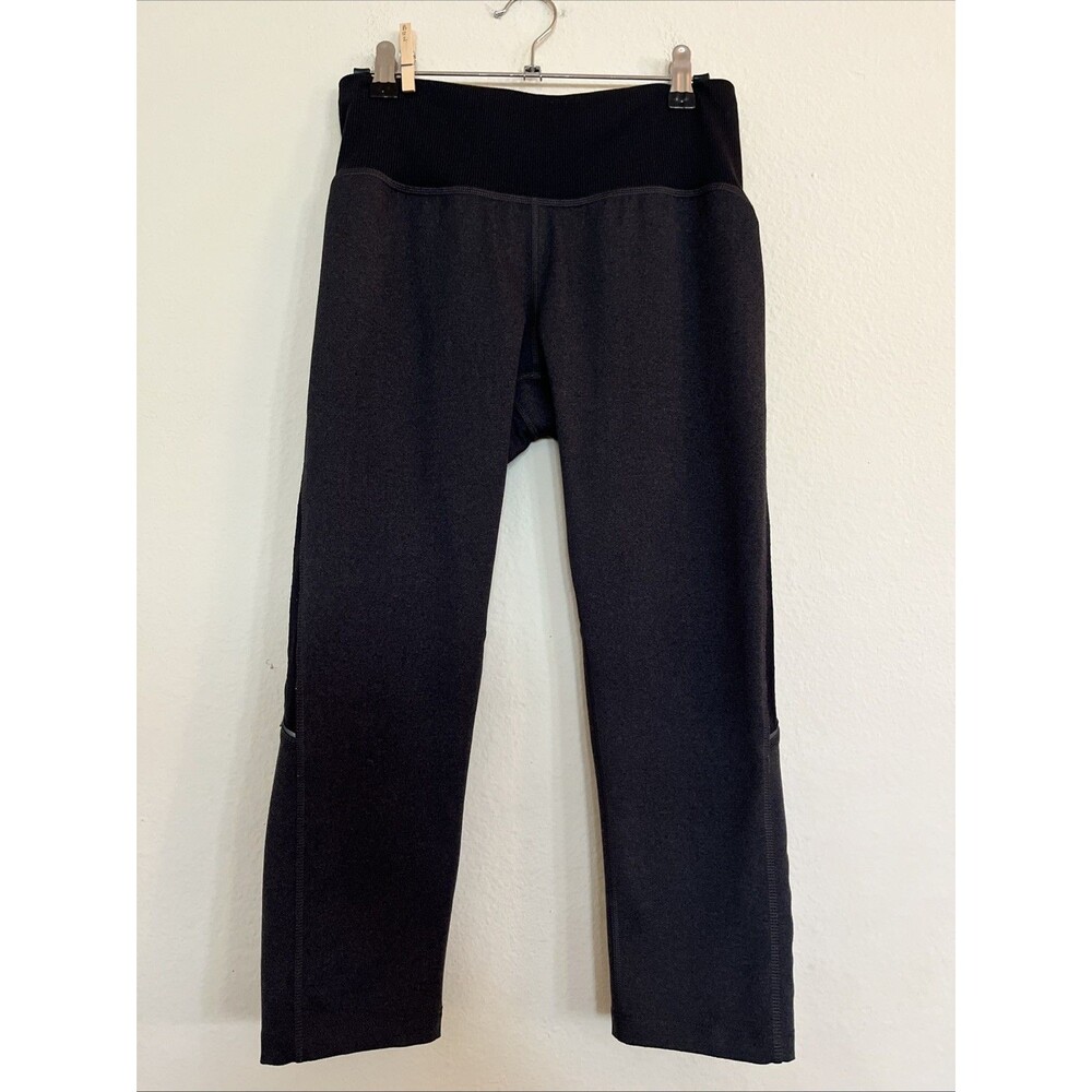 REI Co Op Cropped Gray Black Athletic Workout Leggings SZ M